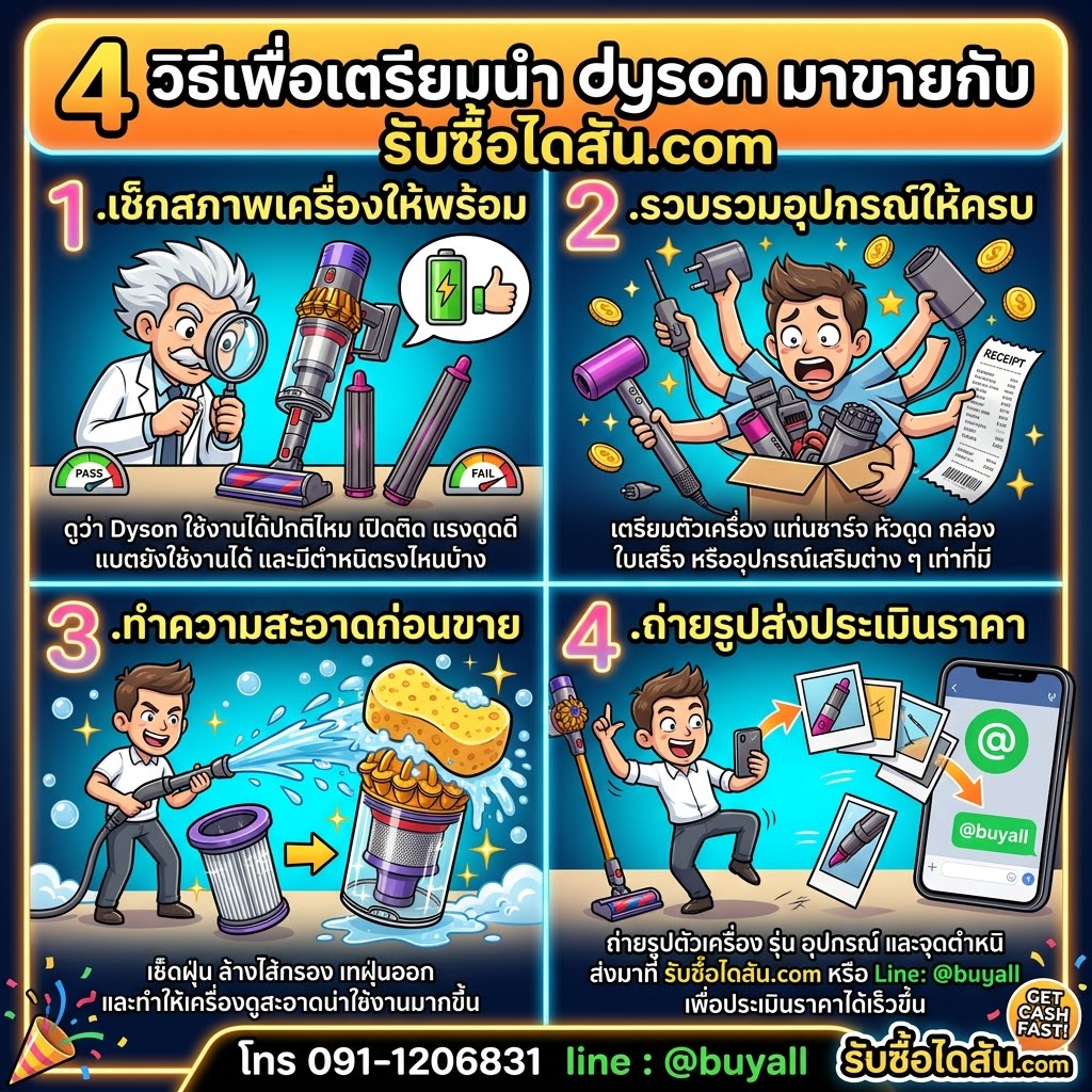 4 วิธีการเตรียมการขาย Dyson ก่อนส่งประเมินราคา
